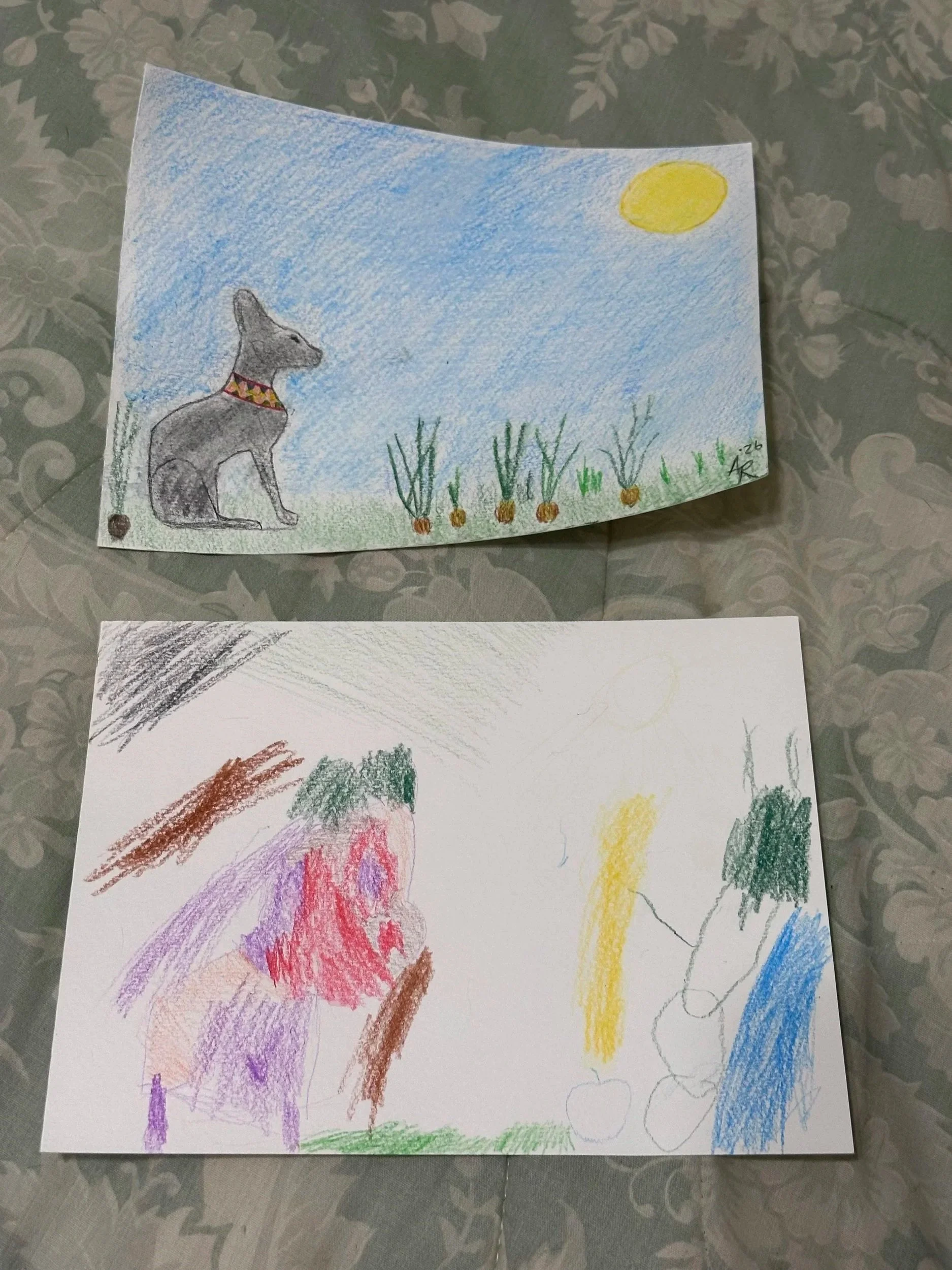 My granddaughters drawing and mine