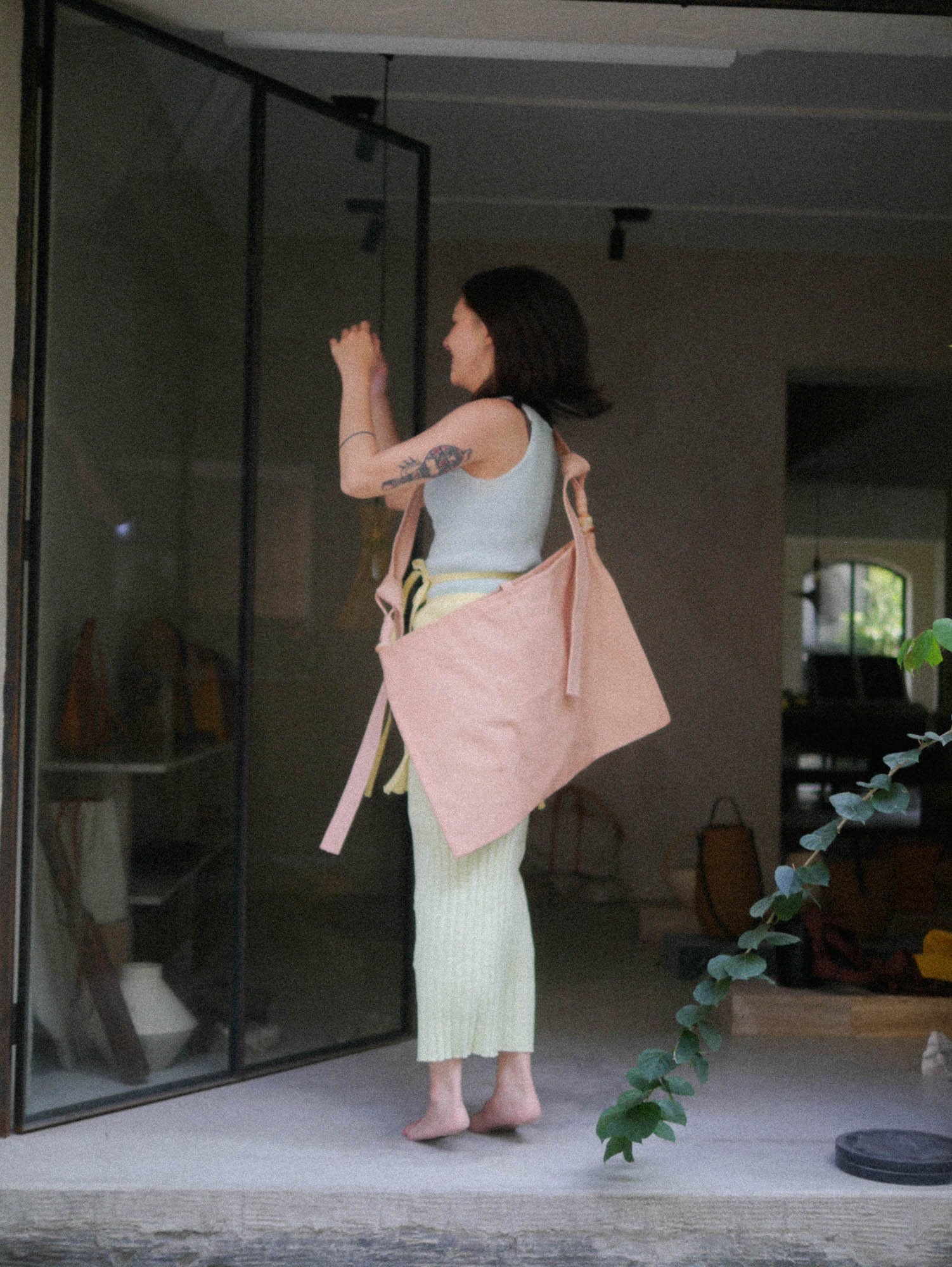 Natural-dyed Jade Flat Tote