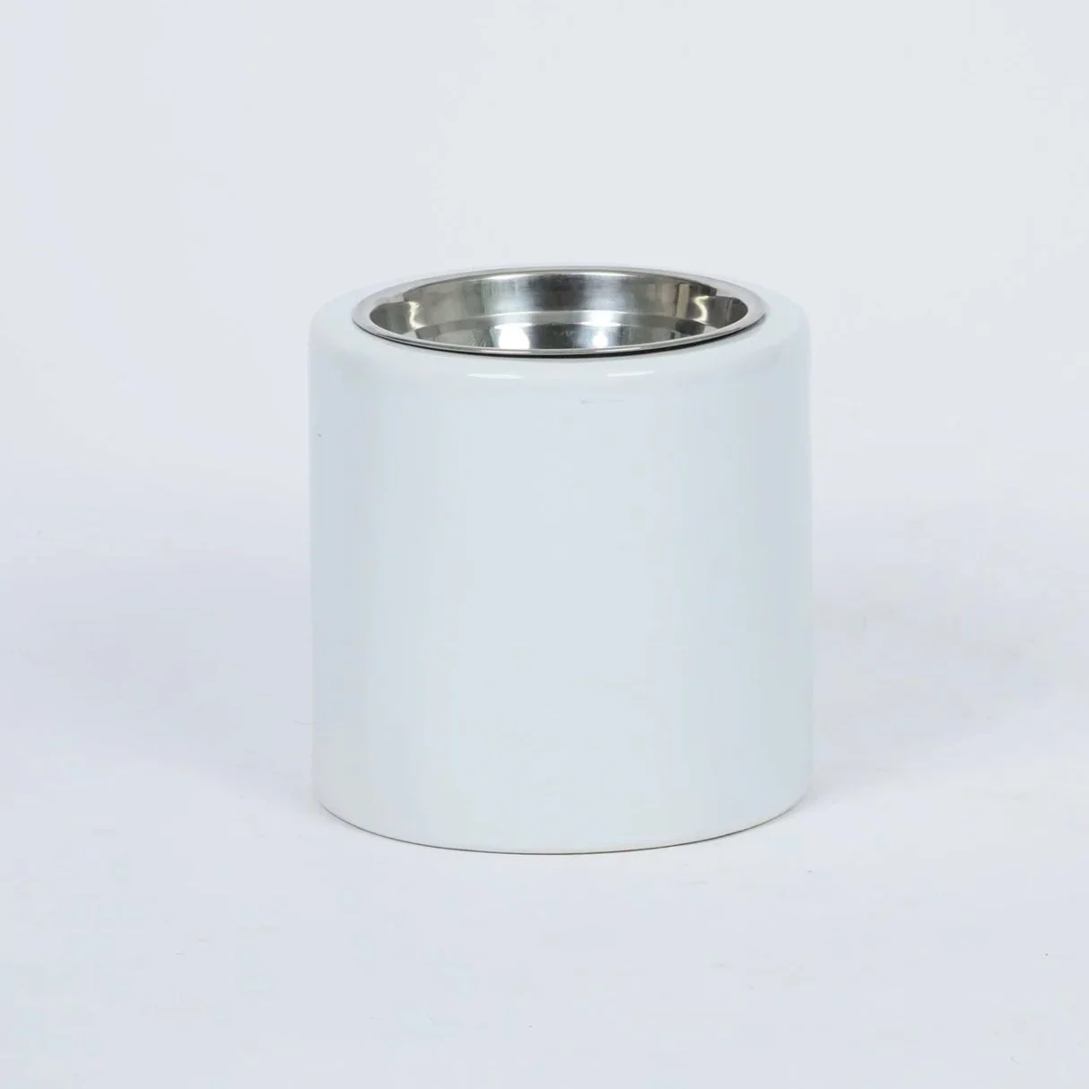 White Circular Dog Food Bowl
