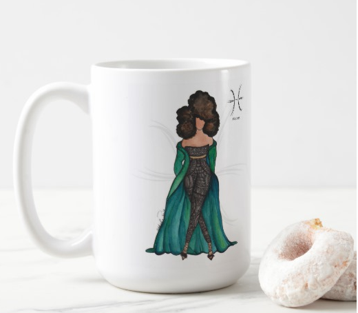 black artwork art mug