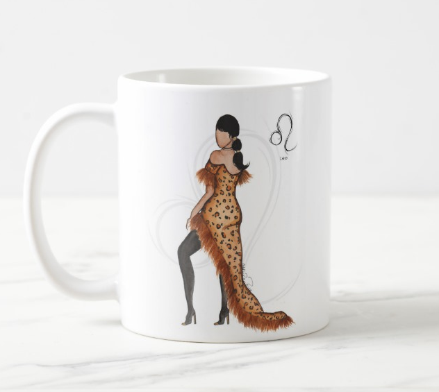 black artwork art mug