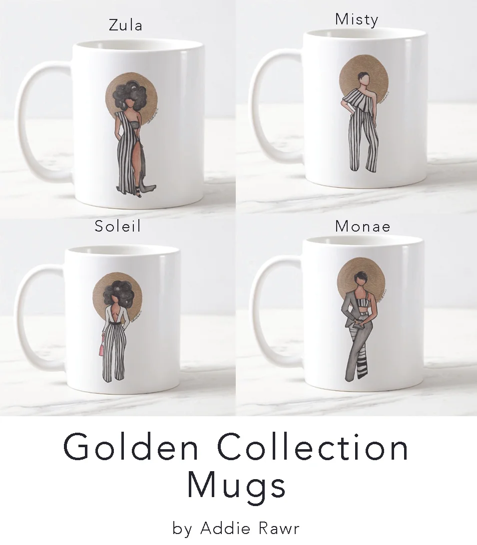 black artwork art mug