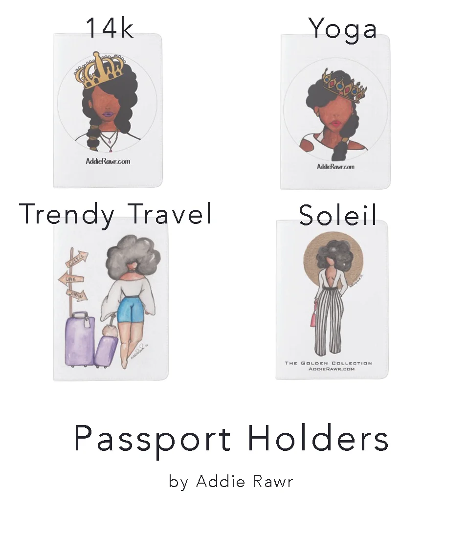black artwork passport holder