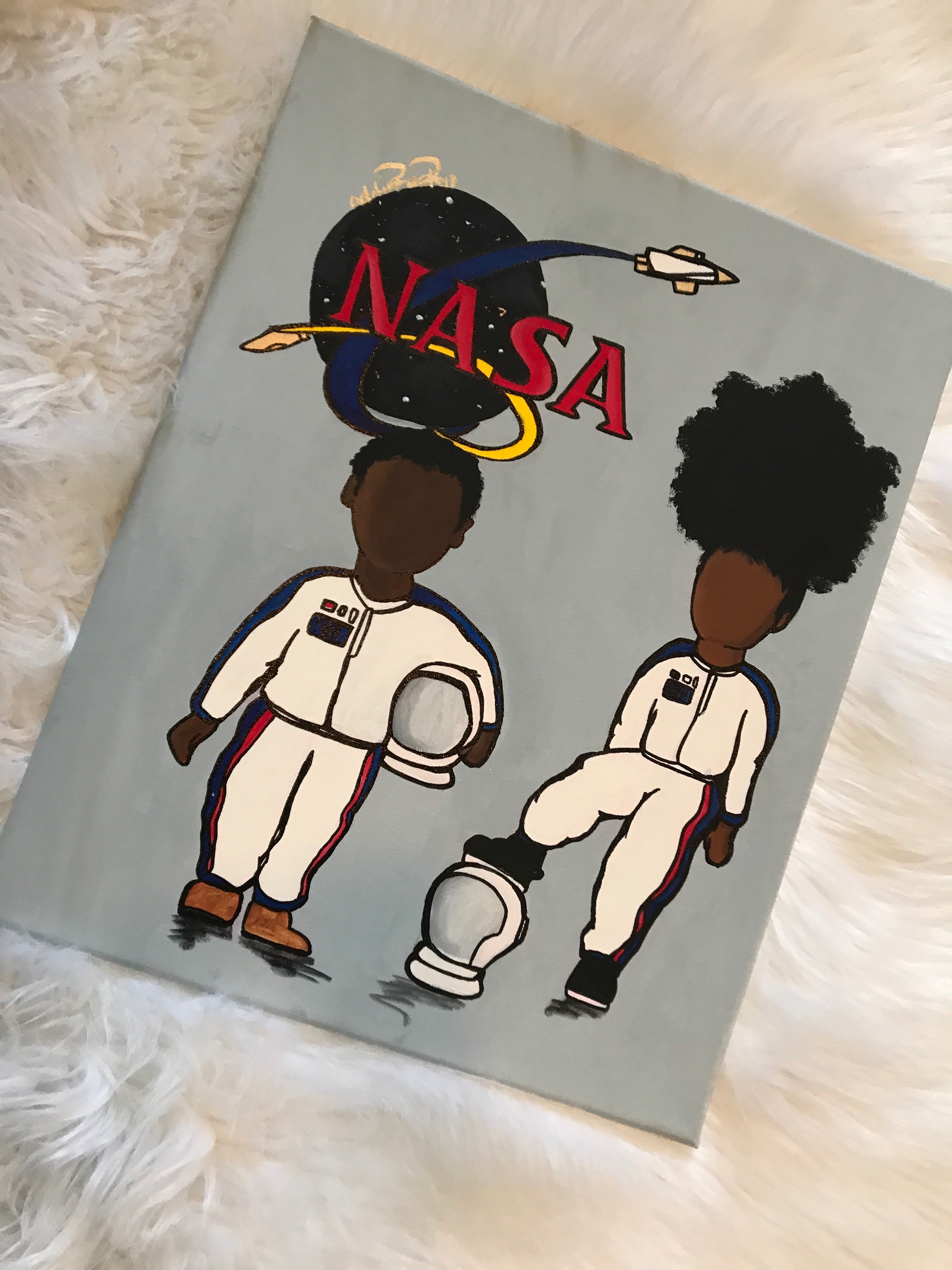 black kid artwork art print