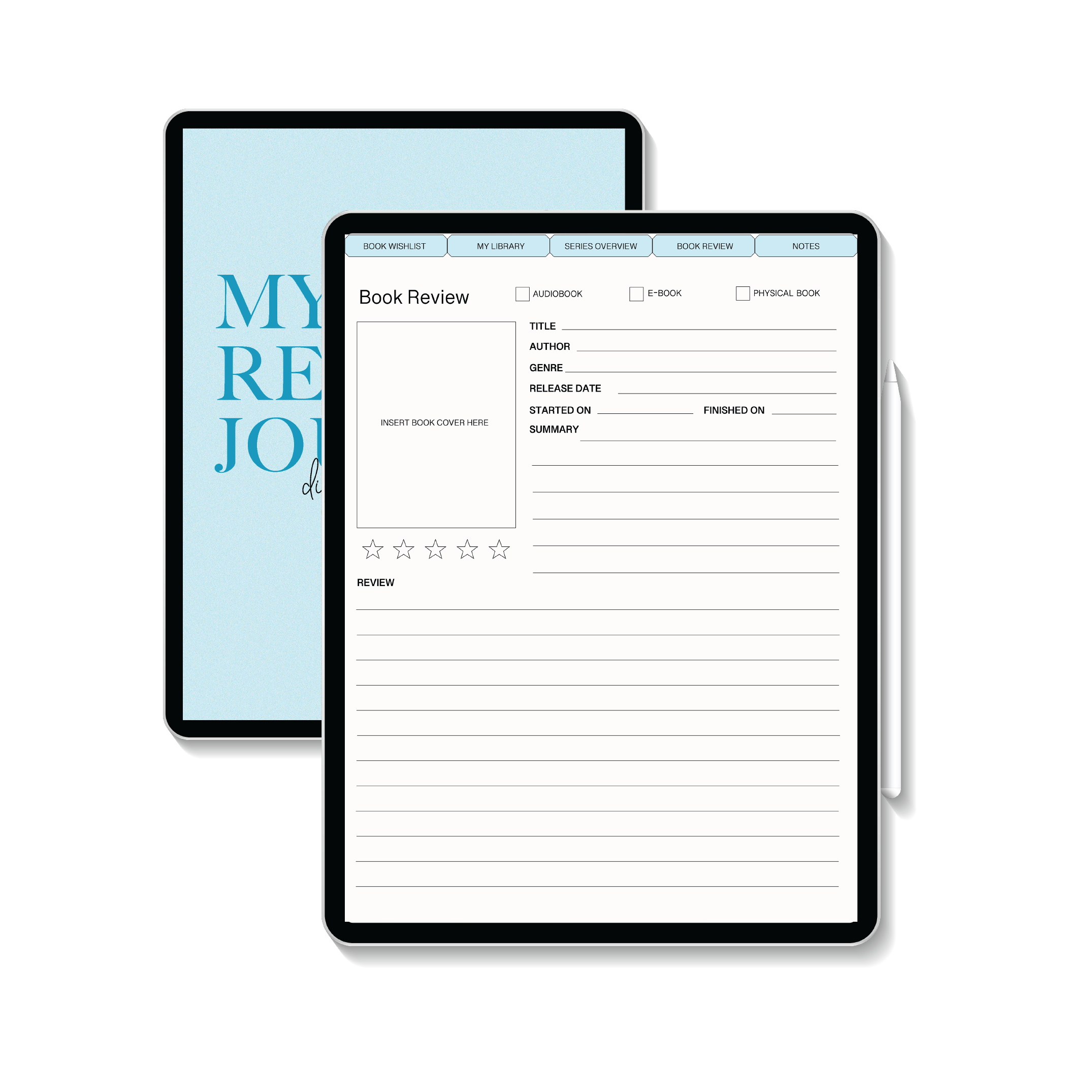 My Reading Journal digital Download Addie Rawr