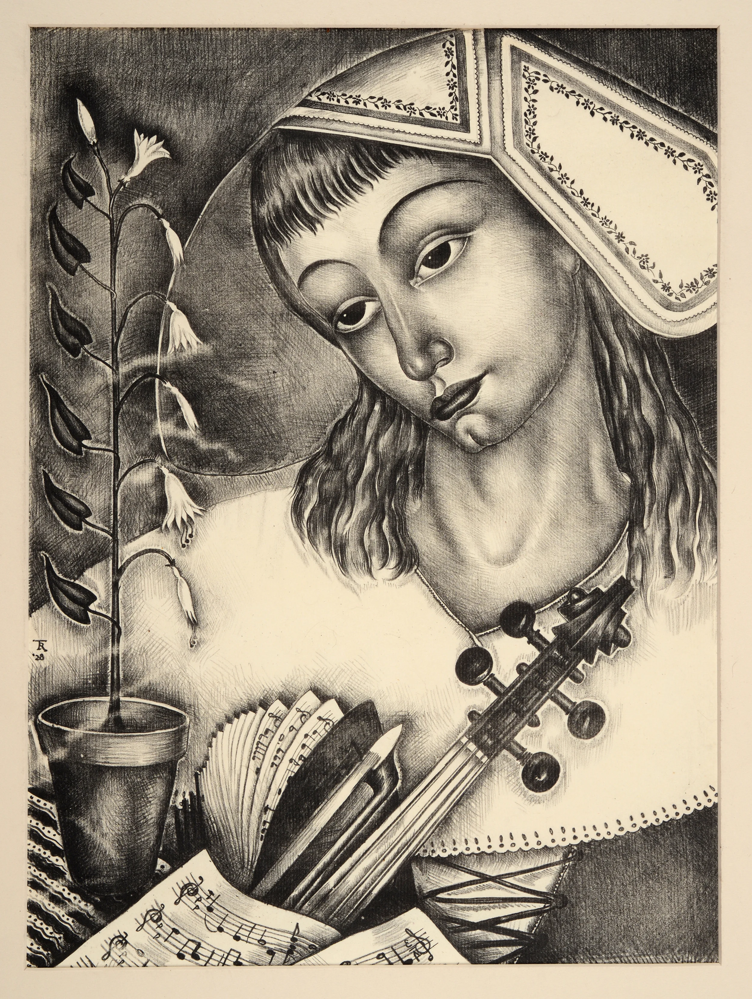 Girl in Lace Bonnet, 1929