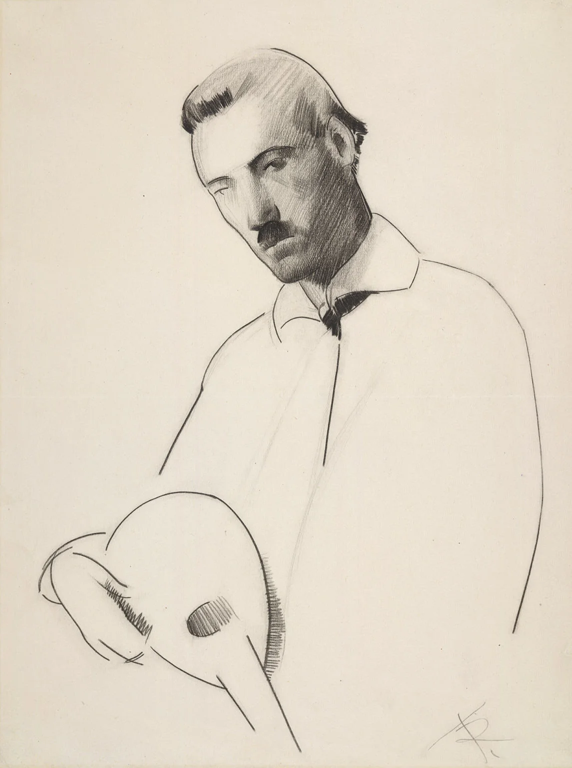 Early Self Portrait with Mandolin, 1930