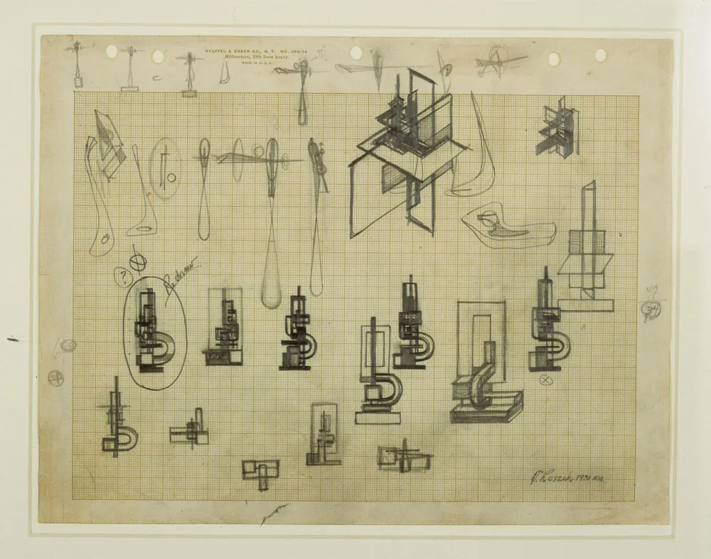 Untitled (Studies for Small Rectilinear Space Construction), 1931-32