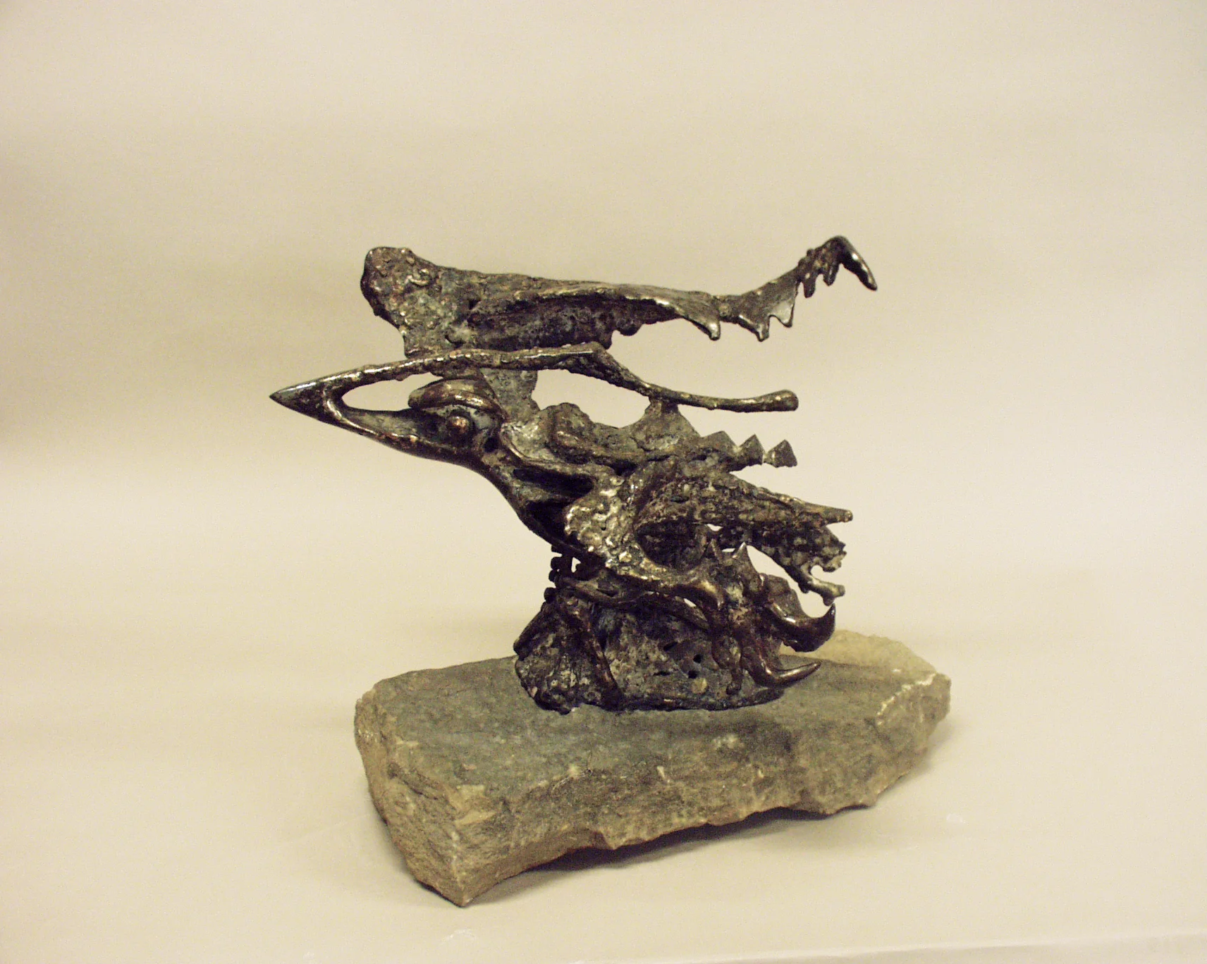Steel, bronze, and rock 14 x 18 x 12 in Collection: University of Iowa Museum of Art . Gift of Dorothy Schramm.