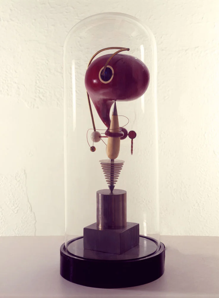  Wood, Steel, and Brass  Height: 20 in  Collection: Theodore Roszak Estate 