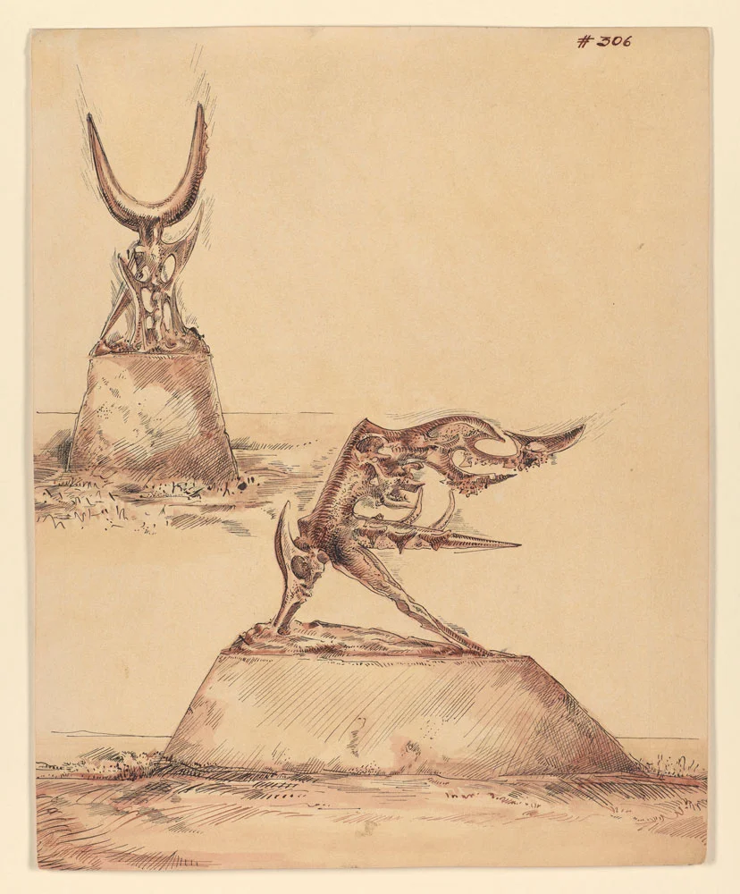Two Studies- Monument to an Unknown Political Prisoner and Reynolds Memorial, 1954