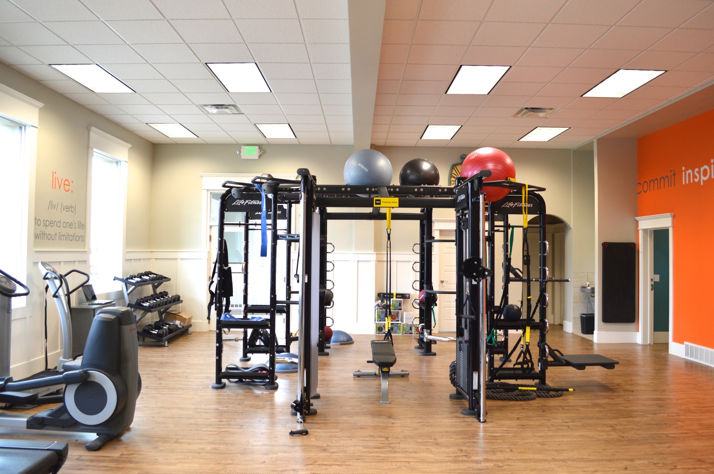 Physical Exercise Area Showing Treadmills, Weights and Multi-Station Jungle Gym