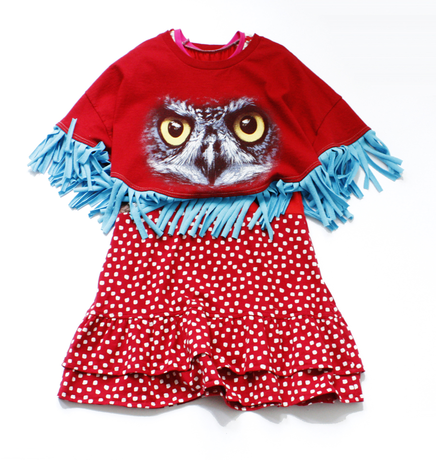 layered owl:red:turquoise:fringe:poncho.jpg