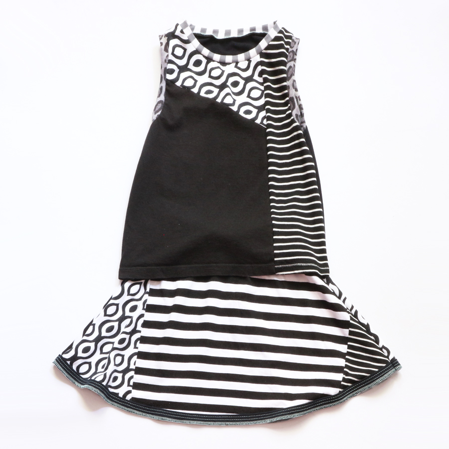 overlap 8:10 black:and:white:stripe:skirt:set .jpg