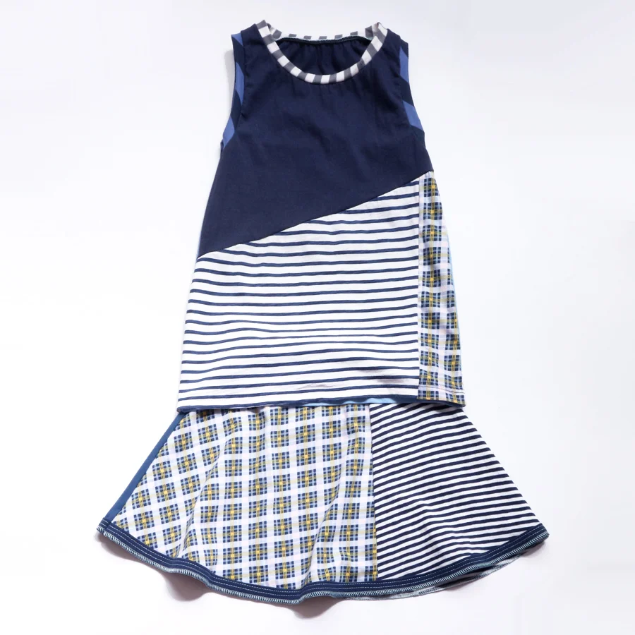overlap 8:10 navy:blues:plaid:stripe:skirt:set.jpg
