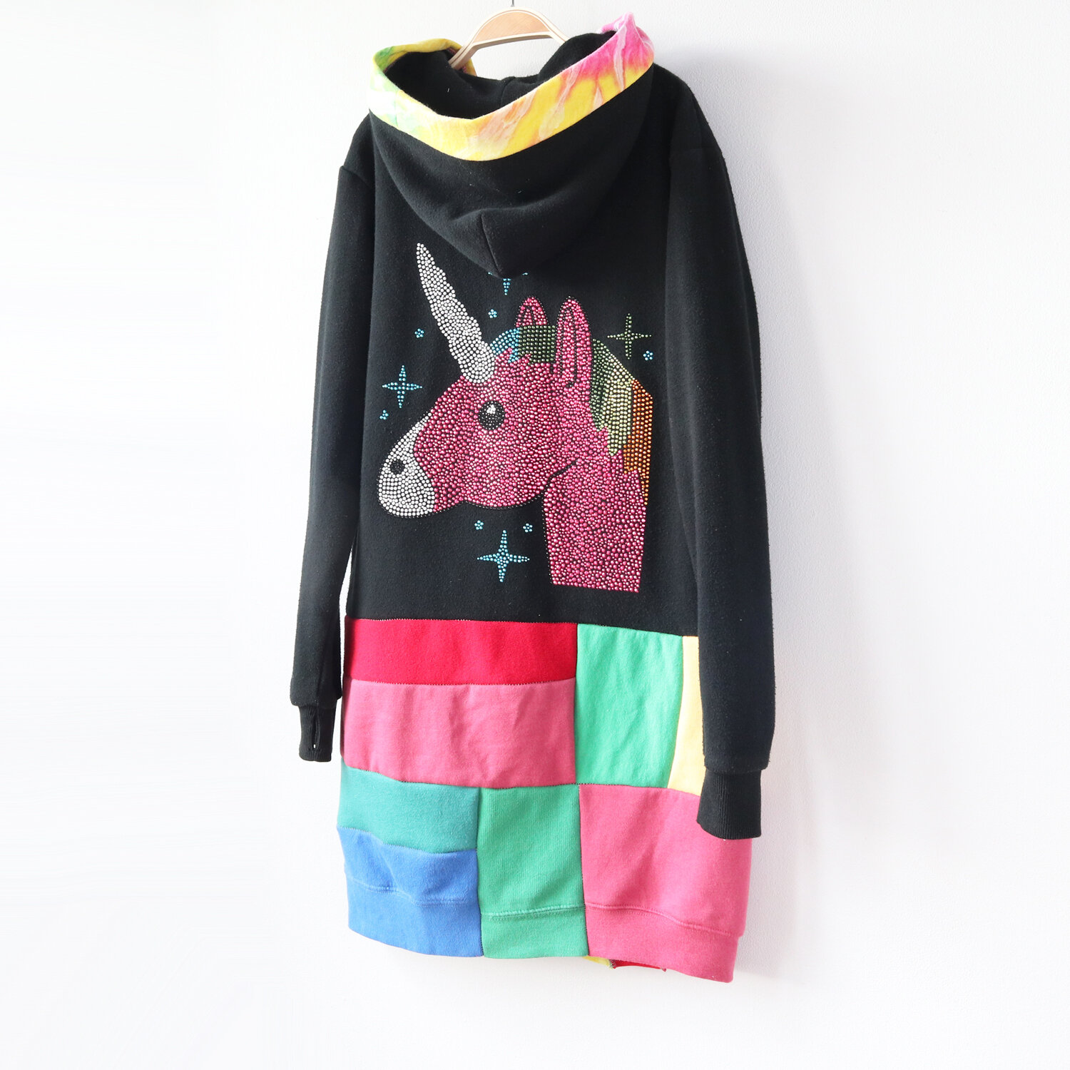 back side youth L 10:12 unicorn:rainbow:patchwork:tiedye:cardigan:hoodie:robe.jpg