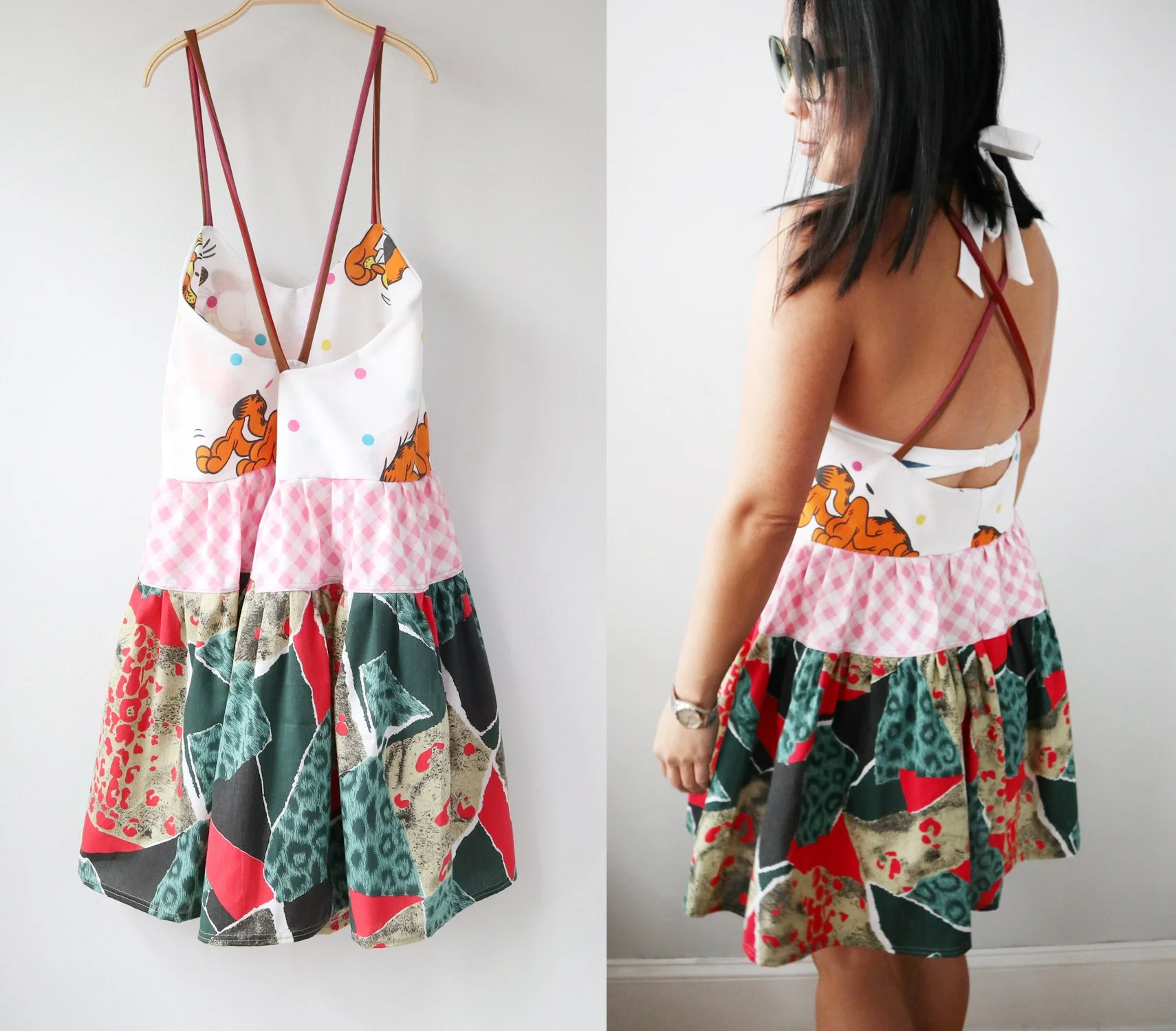 back adult crossback garfield gingham animal flouncy dress .jpg