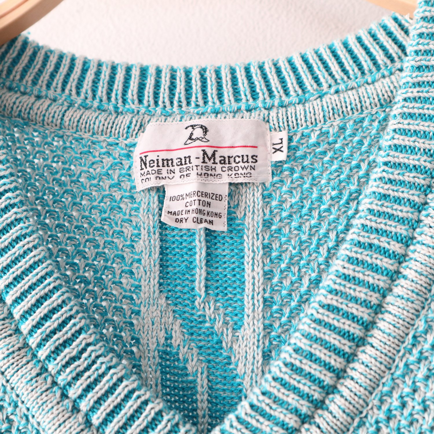 tag vintage neiman marcus blue cotton sweater dress.jpg