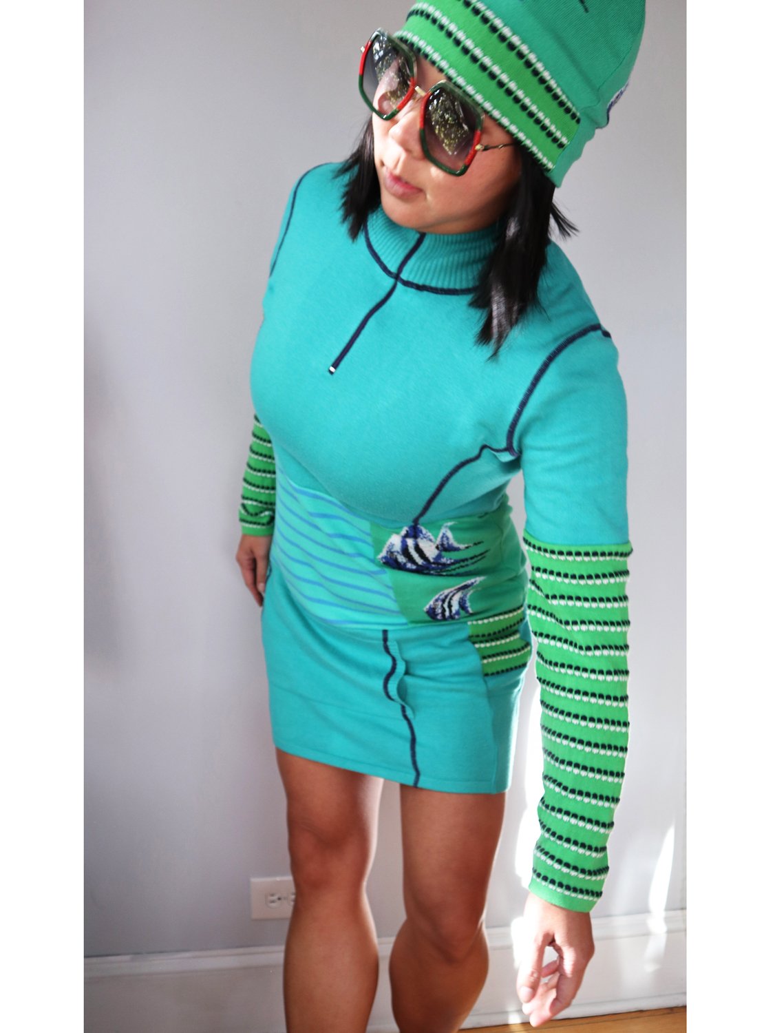 41st birthday fish green aqua zip up dress beanie IMG_0784.jpg