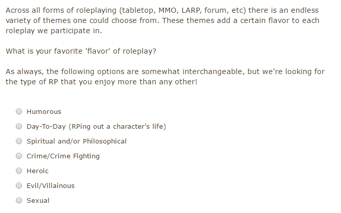 Click here to vote and/or discuss! We aren't giving out 'I Voted' pins however. :P
