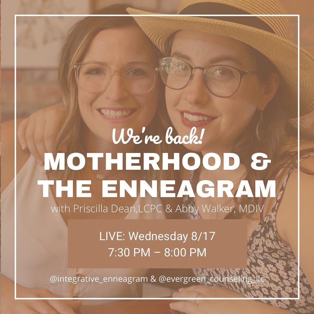 We&rsquo;re back and excited to have a LIVE conversation about Motherhood &amp; The Enneagram. We&rsquo;ll get personal about our own experience, give a few ideas to help you out, and answer questions on your unique parent-child combo!

Join Founder 