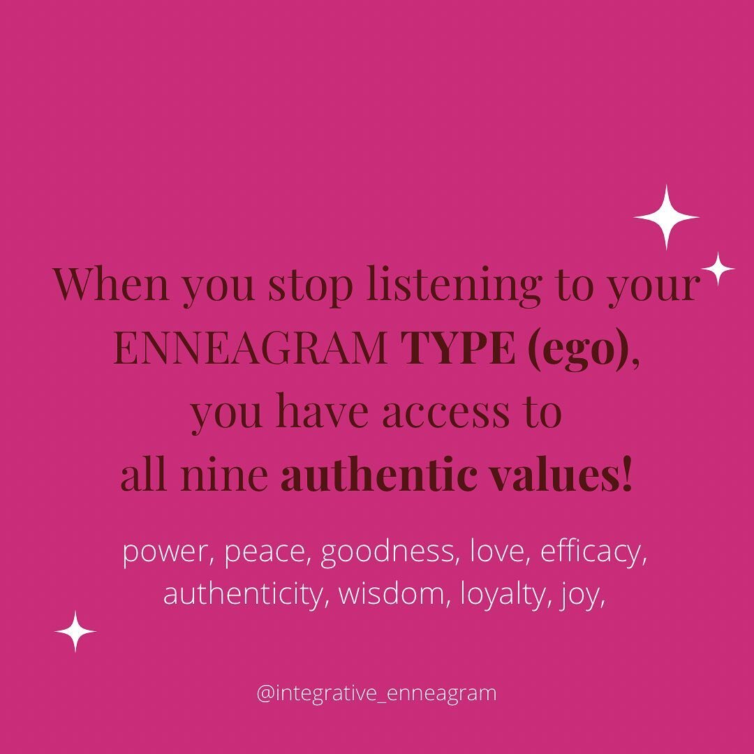 You favor one of the nine authentic values that are at the core of your being. But they are all present within you, and when you stop listening to TYPE you can access them!

These values are the motivating energy that drive your being.

#enneagram #e
