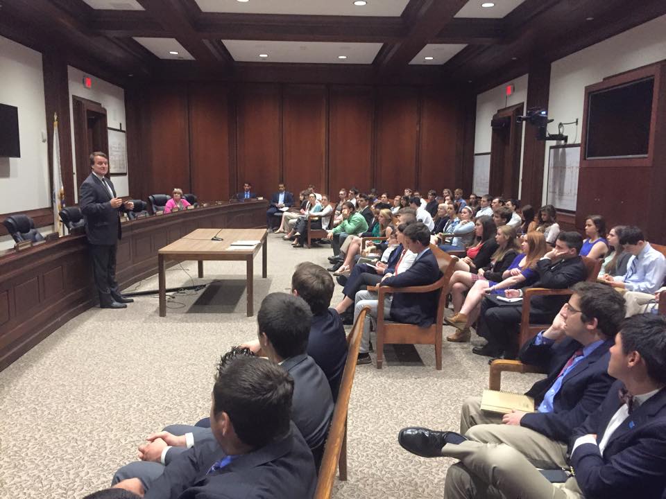 Sen. Moore speaking with Interns 6-25-15.jpg