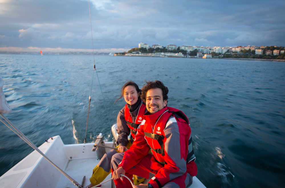 Sailing in the Bosphorus in Istanbul with my friend Dave!