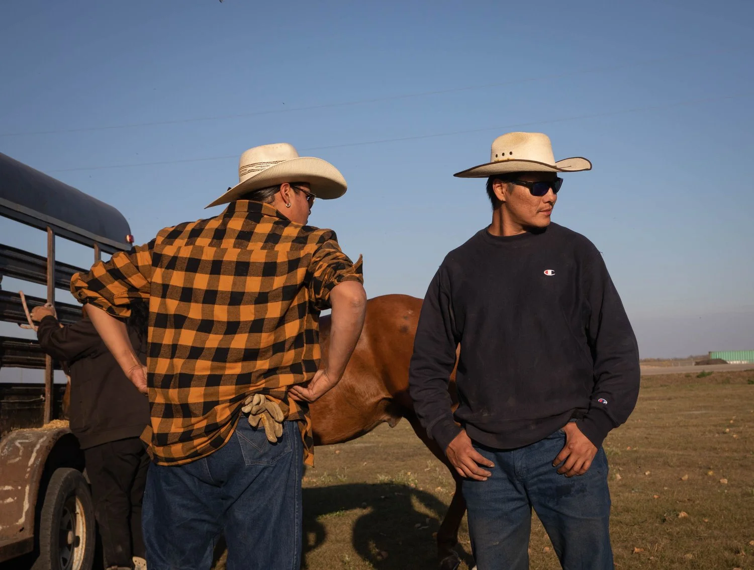  Chris and Keith rest after a day-long ride. 