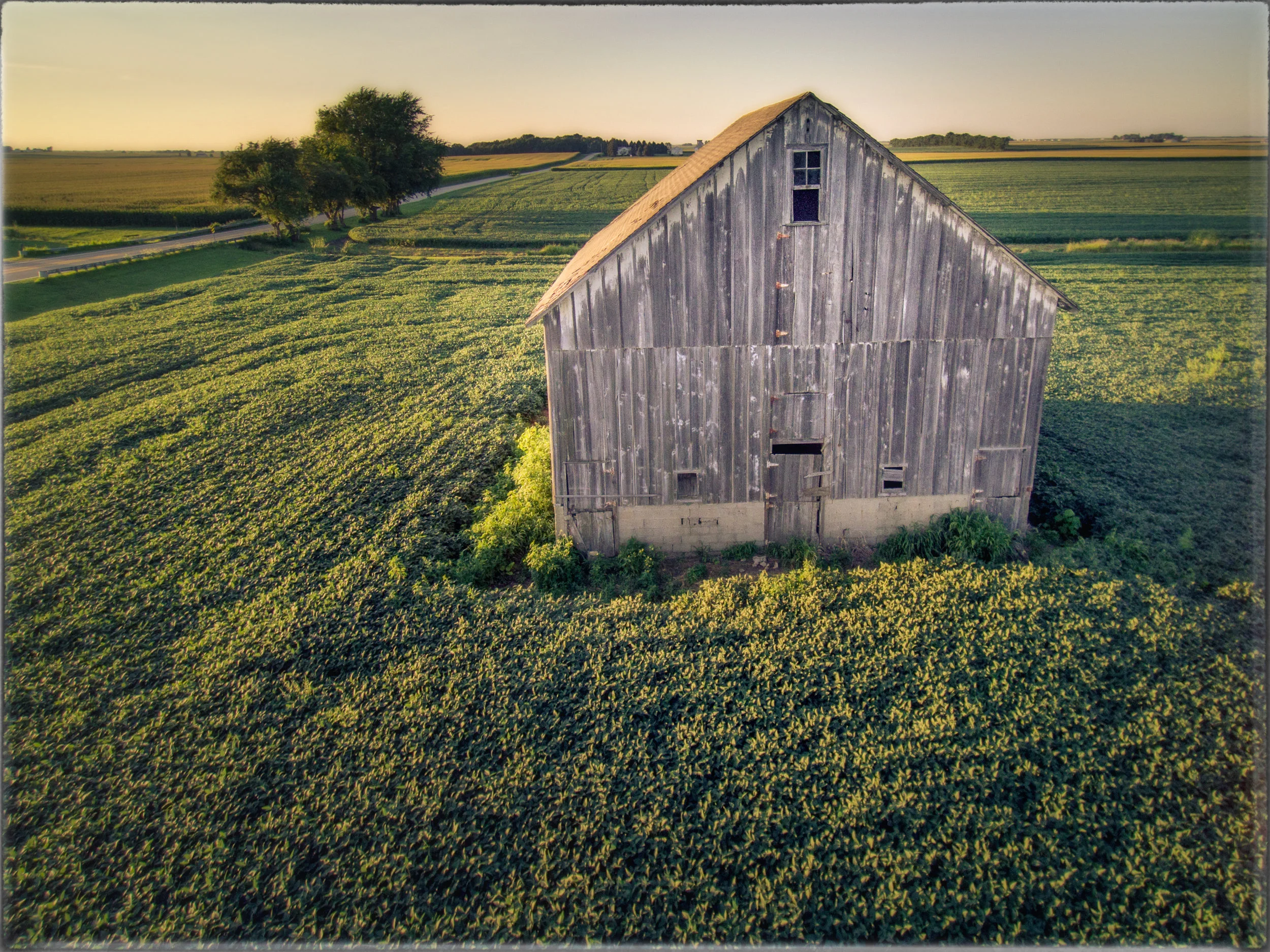Old crib still standing near a new subdivision in Normal Illinois