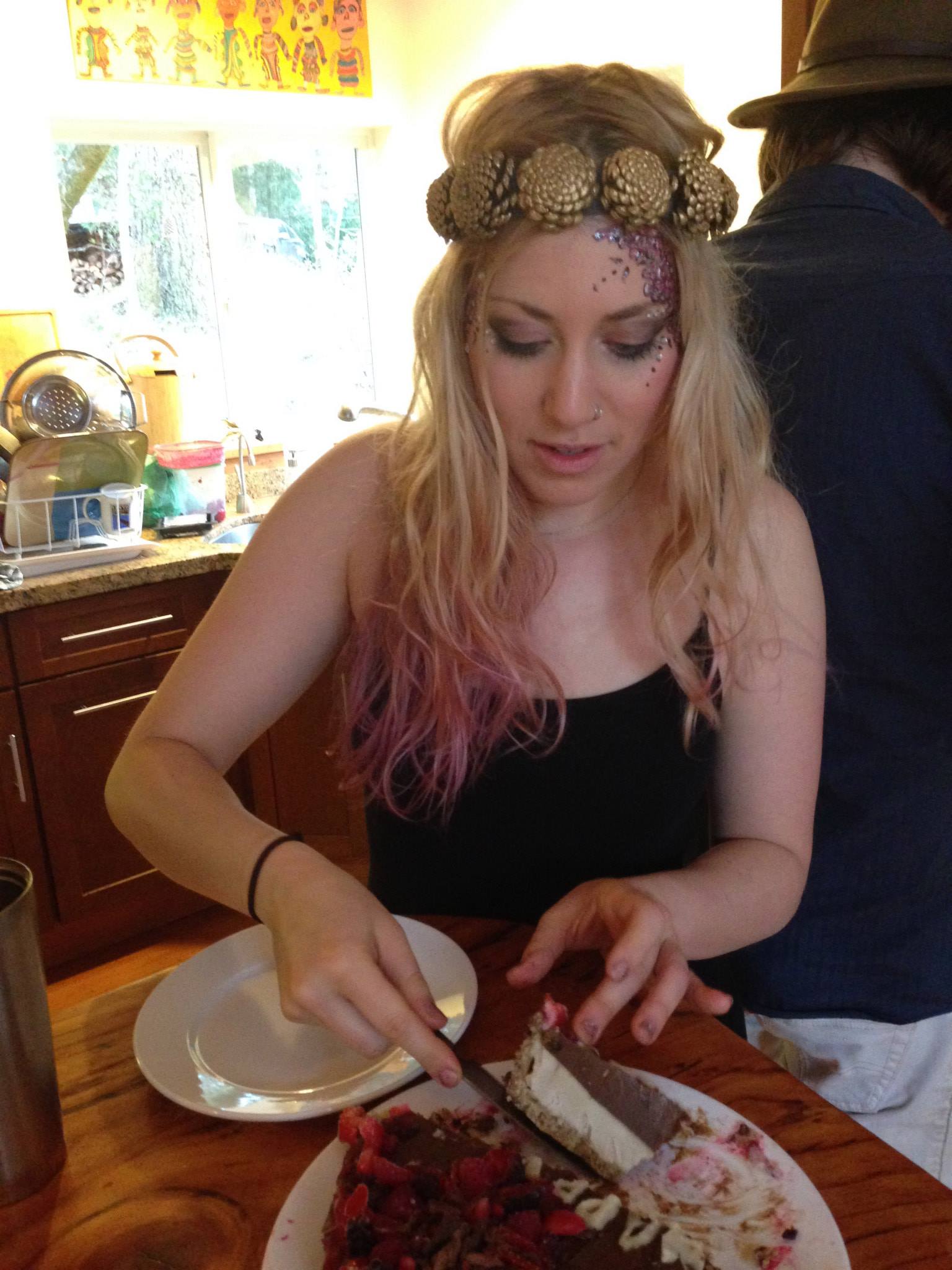Lindsay's raw vegan coconut vanilla cashew ice cream chocolate mousse bleeding-heart Lupercalia Love cake