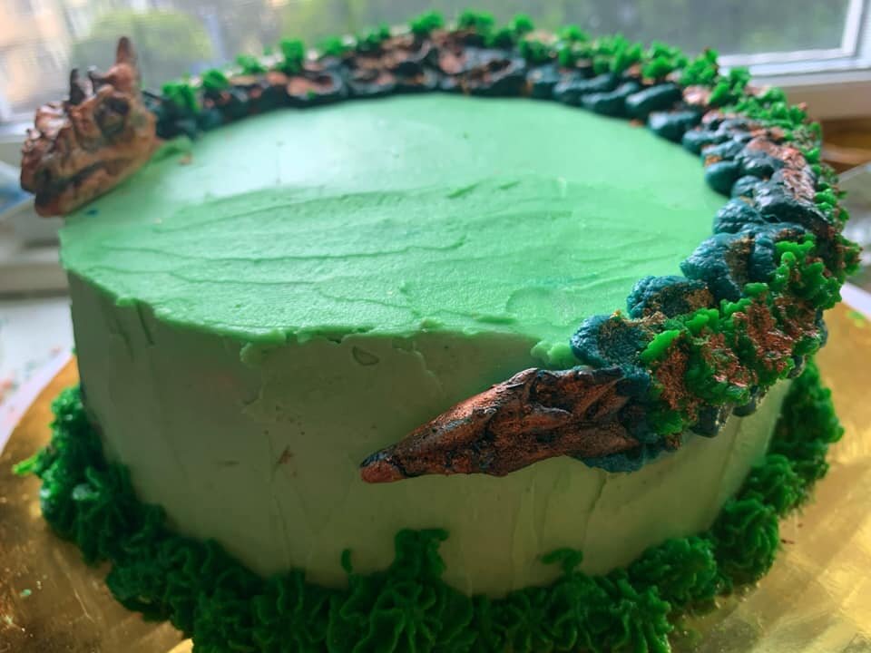 Dragon Cake: vegan dark chocolate buttercream 