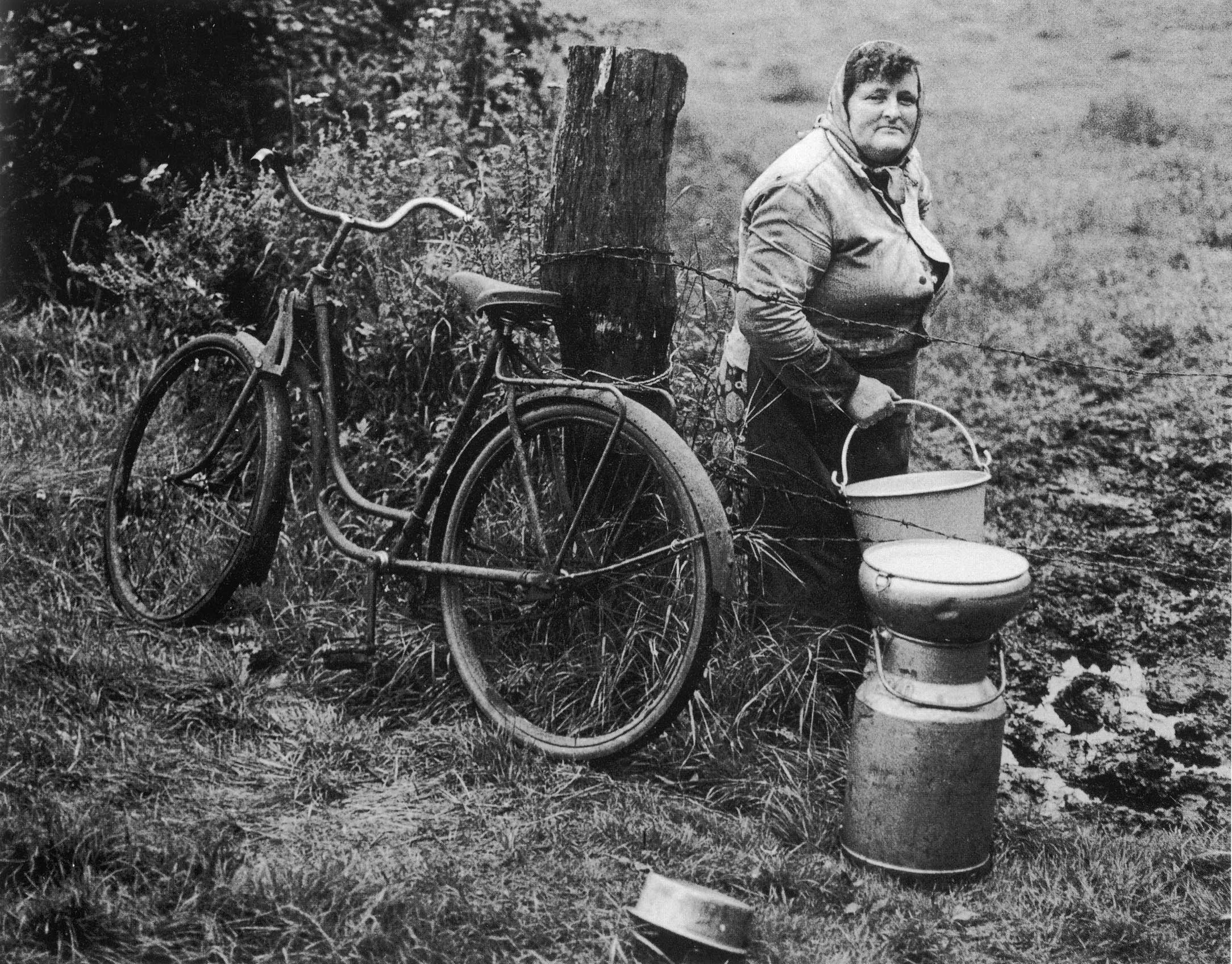 Noch in den 1950er Jahren fuhren viele Frauen täglich mit dem Fahrrad zum Melken auf die Weide.
