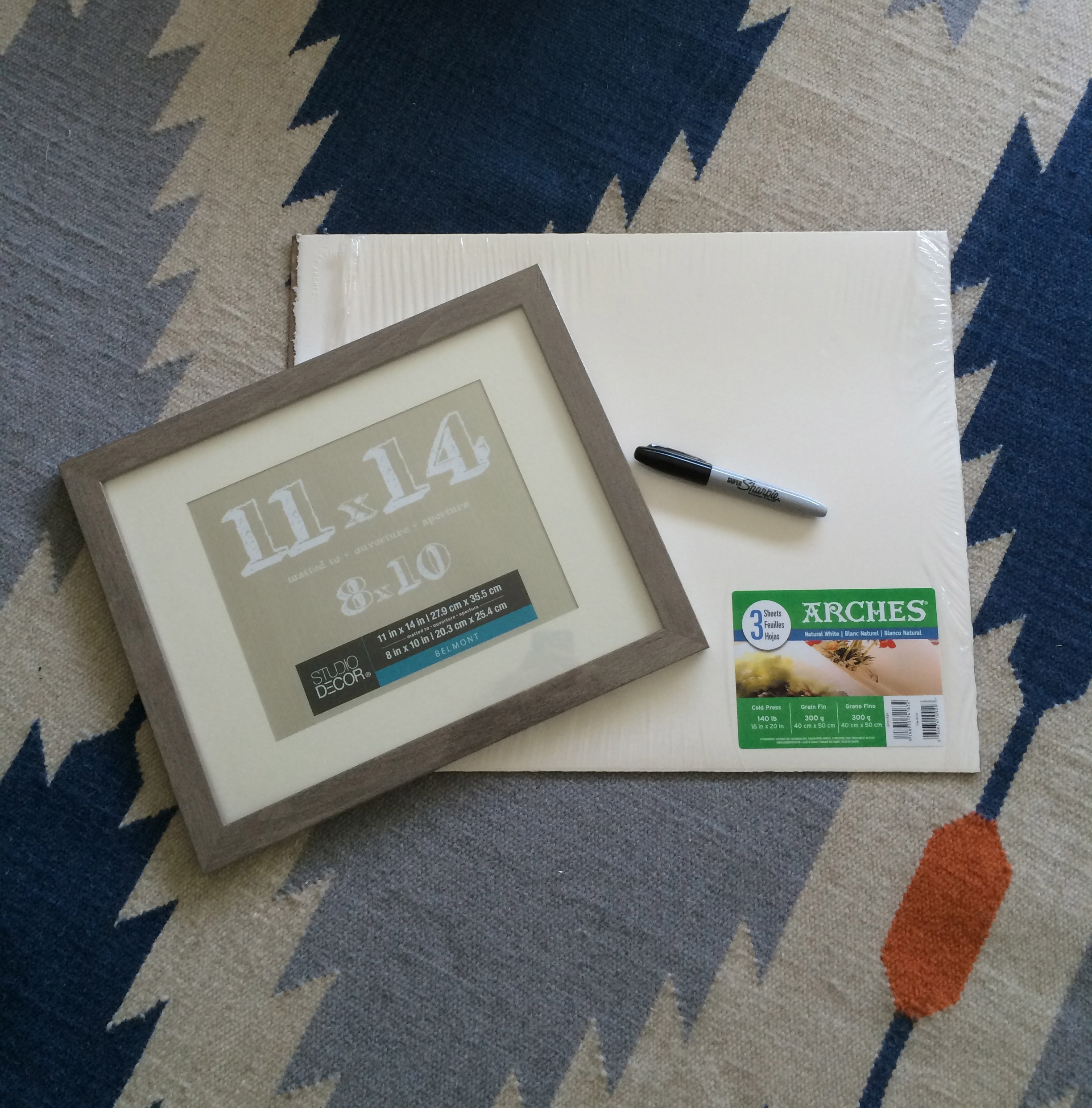 Tools: 1 frame, 1 permanent marker, 1 pack of paper