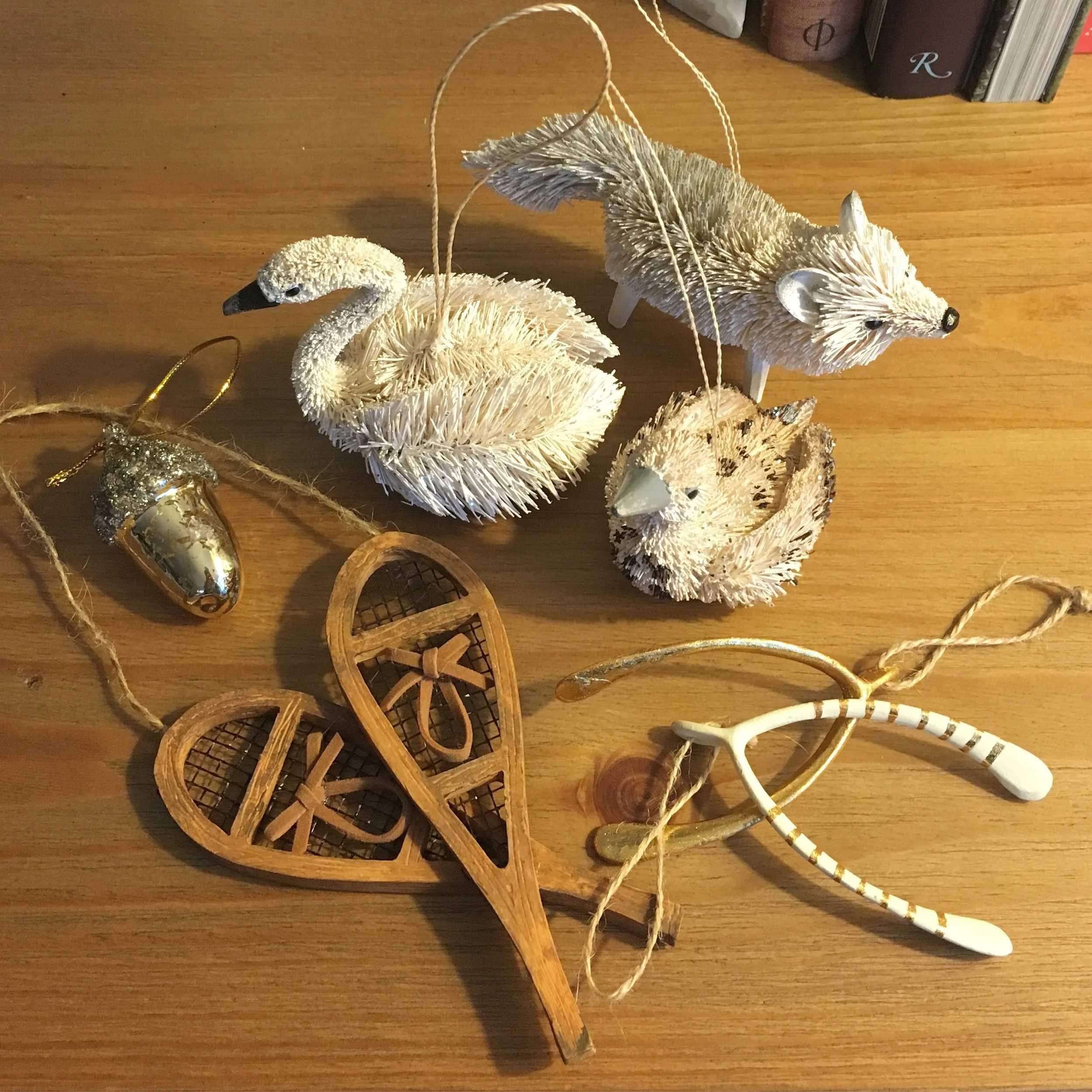 A collection of rustic ornaments for the tree...