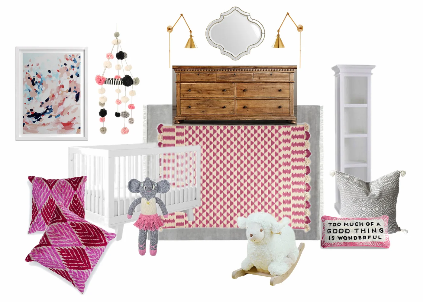 Pink & Gray Nursery For Baby A.