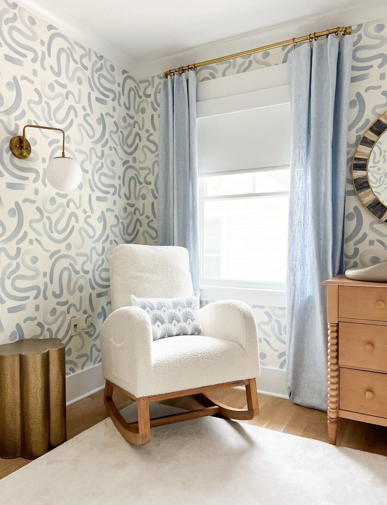 Throwing it back to this sweet nursery that I designed a few years ago. I still love it just as much as I did back then! Wallpaper makes a room feel so special 💙

Comment SHOP below to receive a DM with the link to this post on my LTK ⬇ https://like