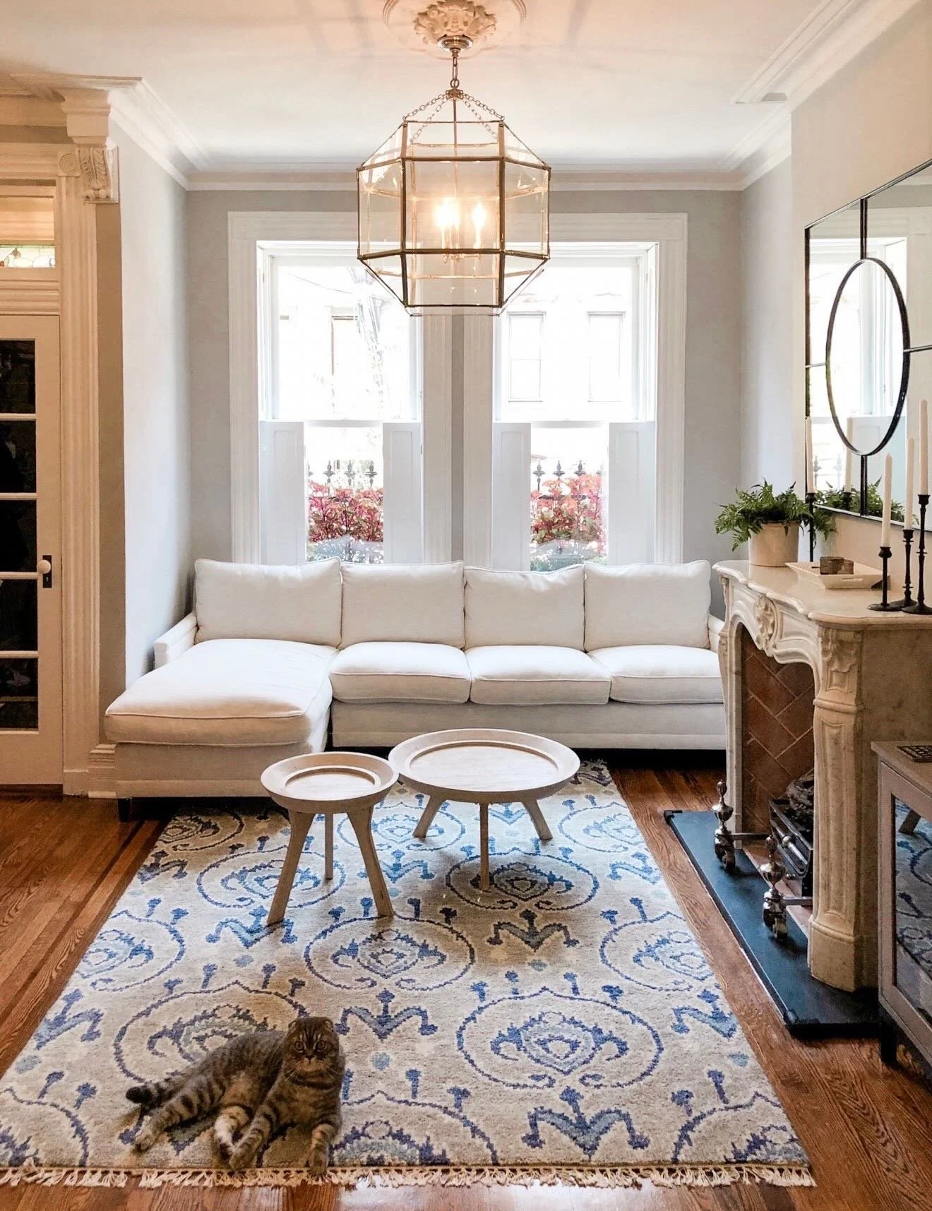 One of the very first living rooms that I had the privilege to design (and it still remains a favorite!) Sometimes you need to get creative with an older home&rsquo;s layout but the results are always 👌🏻

Comment SHOP below to receive a DM with the