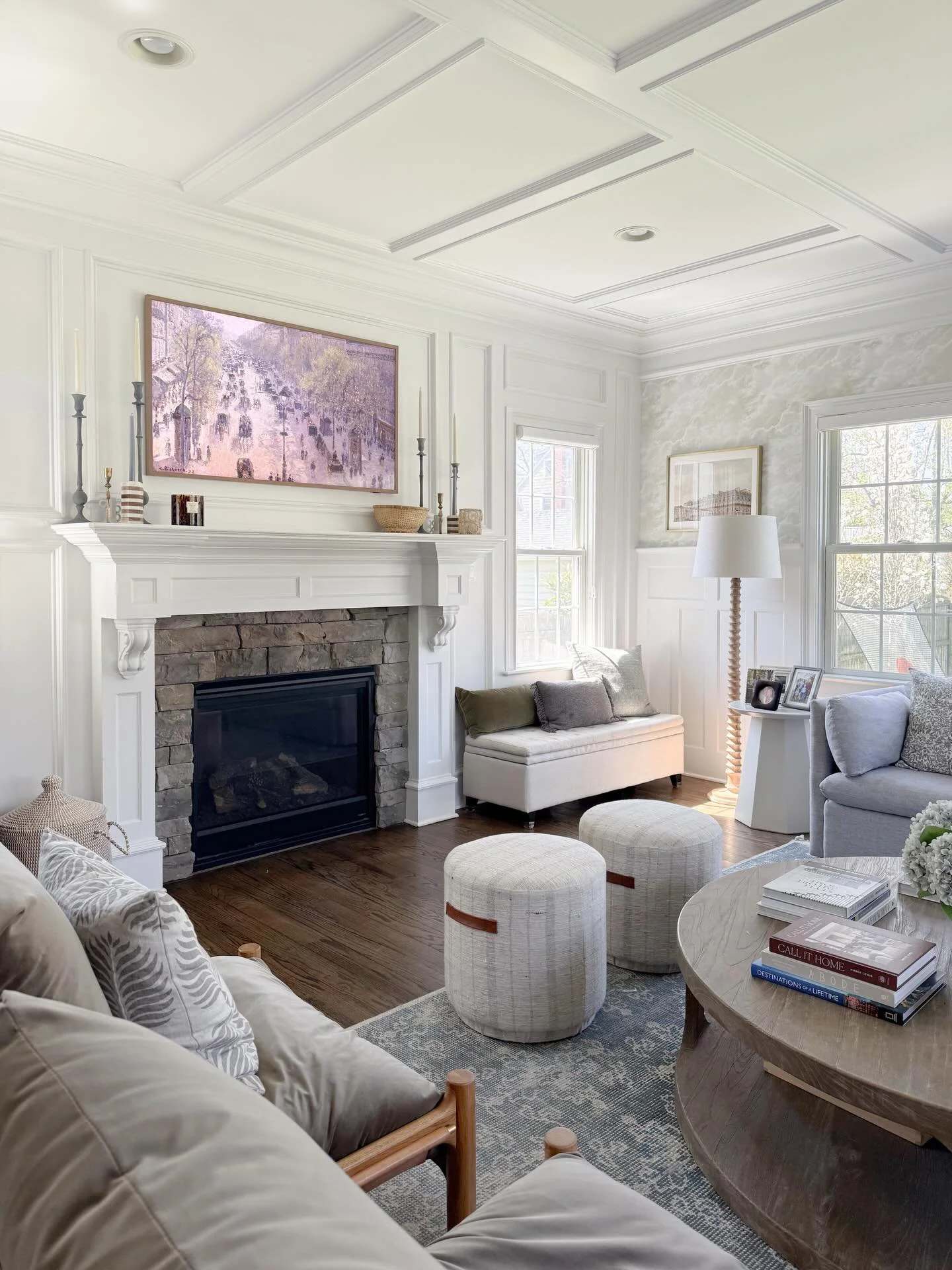 Still really into the peel-and-stick wallpaper that I installed in here last spring&hellip; 

Comment SHOP below to receive a DM with the link to this post on my LTK ⬇ https://liketk.it/66JoZ #ltkdayinmylife #ltkseasonal #ltkhome

Living room, living