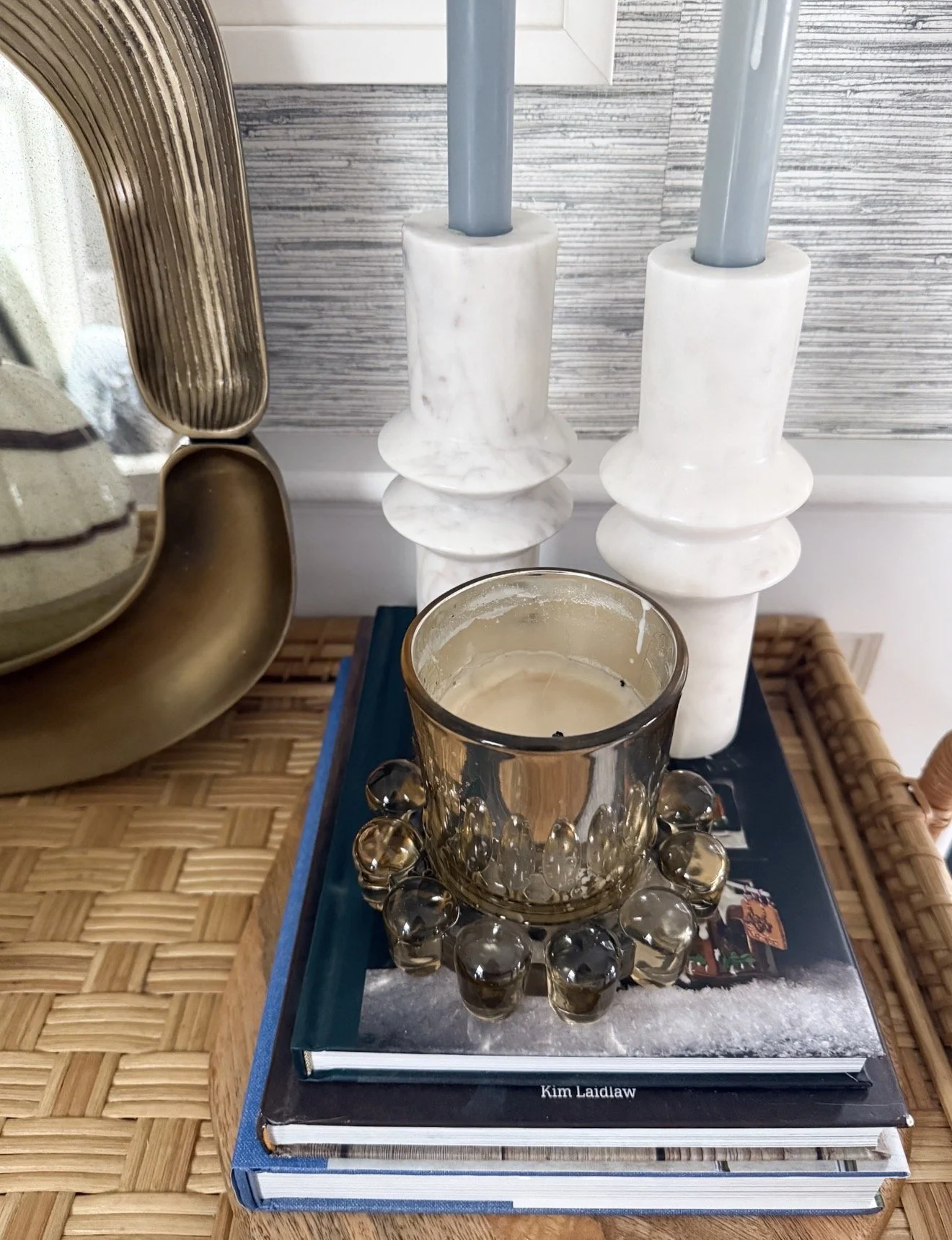 Amazon Prime Day decorative accessory featuring a bubble candle dish styled on a coffee table with candles and home accents.