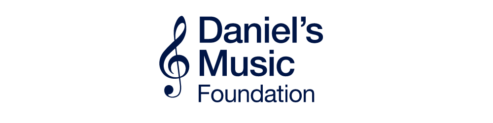The DMF logo--the name of the foundation stacked, next to a treble clef