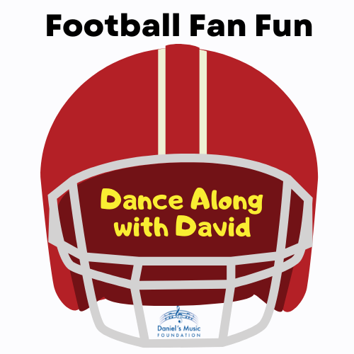 DMF Virtual Dance Along with David logo with image of a football helmet and DMF logo