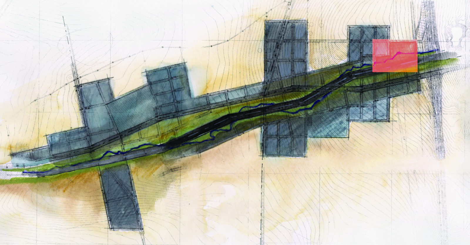 Masterplan for Konza Technology City conceived as a series of stitches.