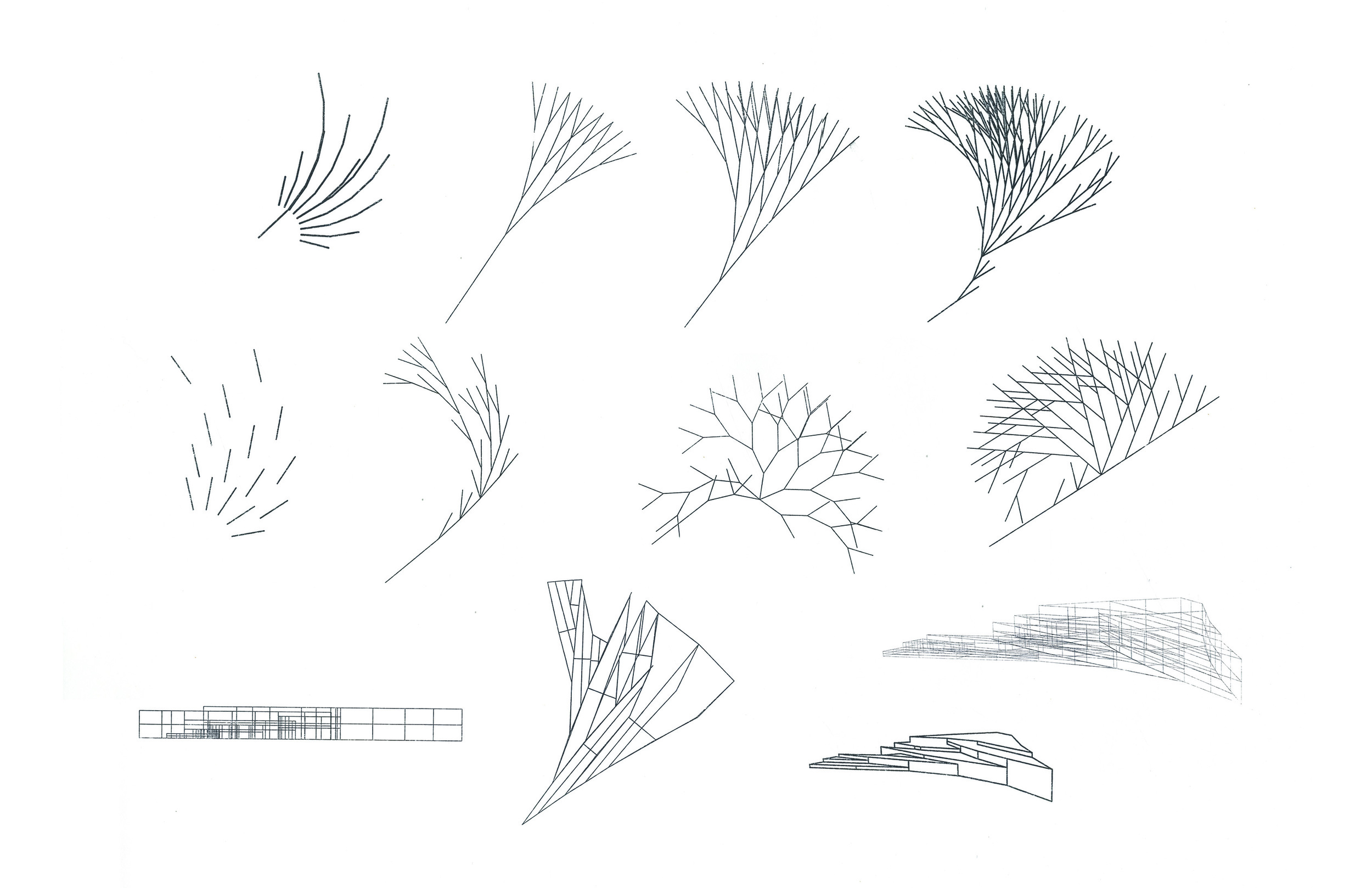 Forms generated with Grasshopper.