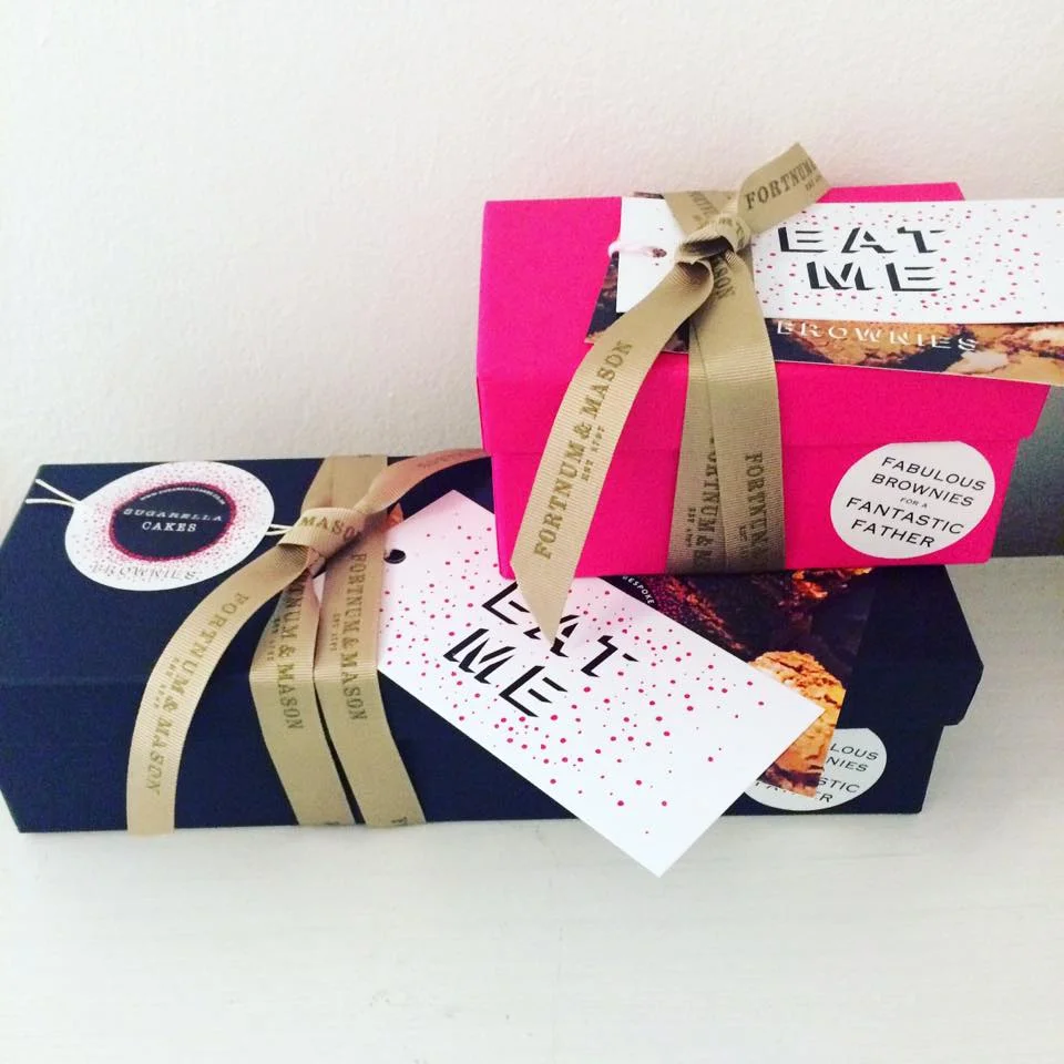 Sugarella Cakes Brownie Boxes will be available to buy on the lower ground Floor of Fortnum and Mason from 2nd June 2016