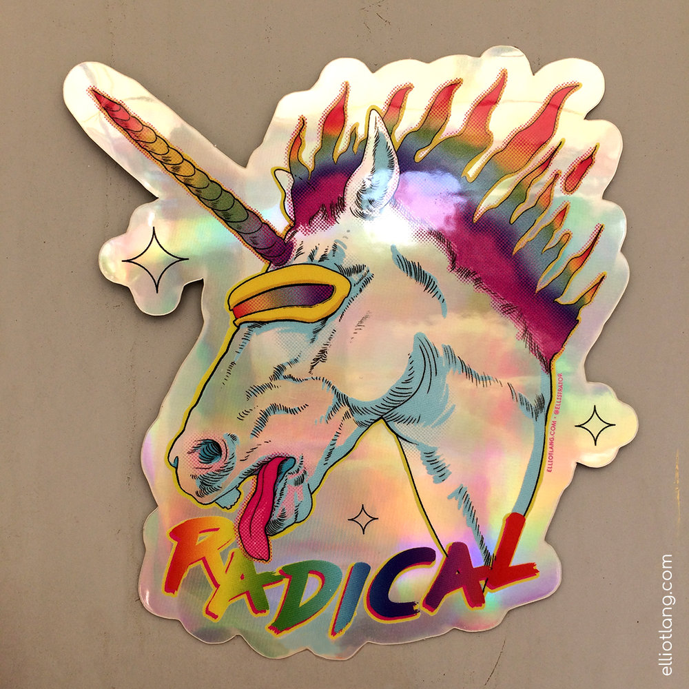 RADICAL Unicorn Holographic Sticker