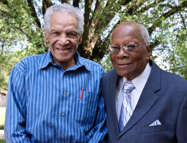 Bill Dabney and Harry Cecil Curtis, Jr., met at Camp Tyson, Tenn., and remained lifelong friends. Curtis was a member of the 318th Barrage Balloon Battalion, one of four black balloon units. Curtis died in October 2012. Photo: Linda Hervieux