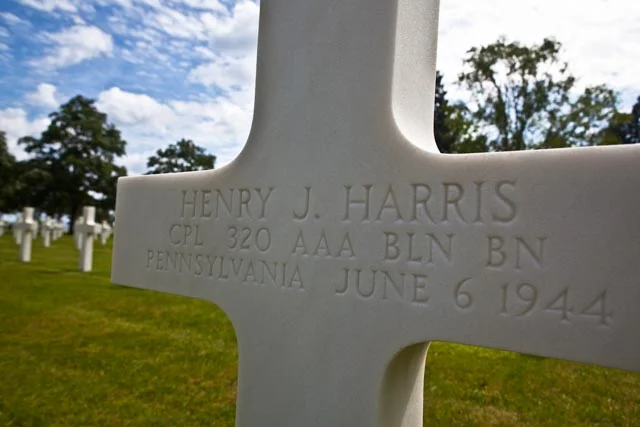 Cpl. Henry J. Harris of Pennsylvania died on June 6, 1944. He is buried at the American Cemetery in Normandy. Photo: Linda Hervieux