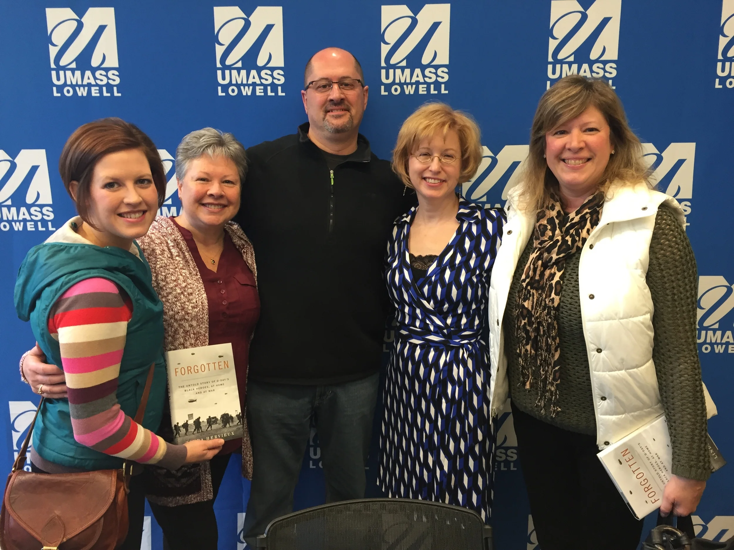 Pictured above with Linda is her oldest friend, Celine Cote Gettings (right), and Celine's family, left to right, Nicole Clay, Francine Clay and Marcel Cote. Thanks to Celine for this photo.
