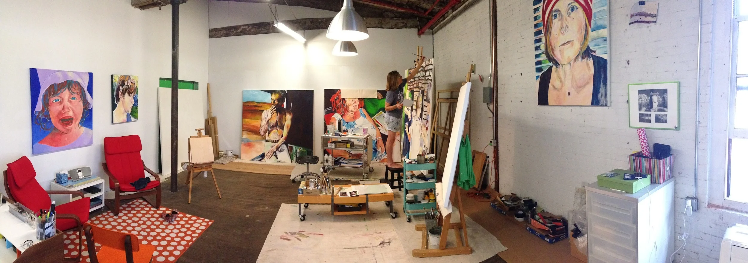 Jean in her studio at Garner Arts Center, Garnerville, NY